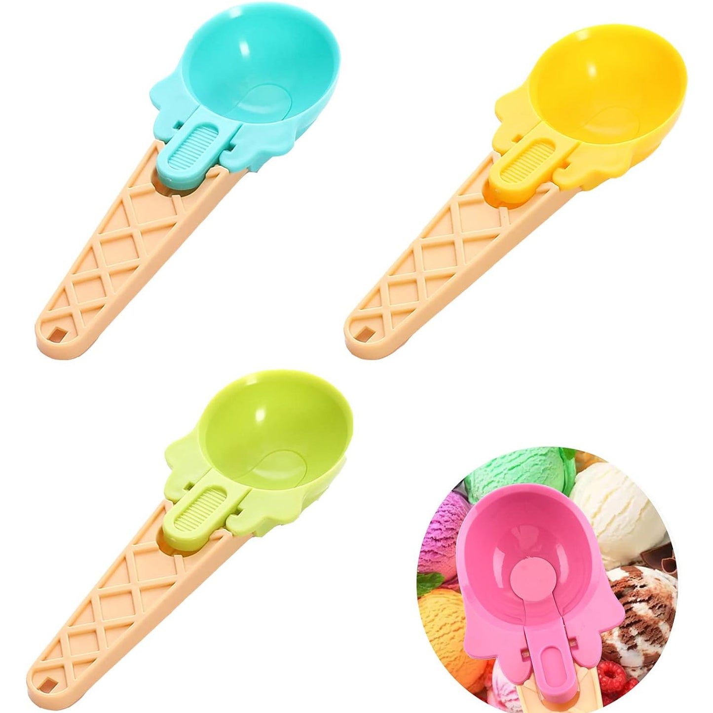 Plastic Premium Ice Cream Scoop Set – 2 Pcs