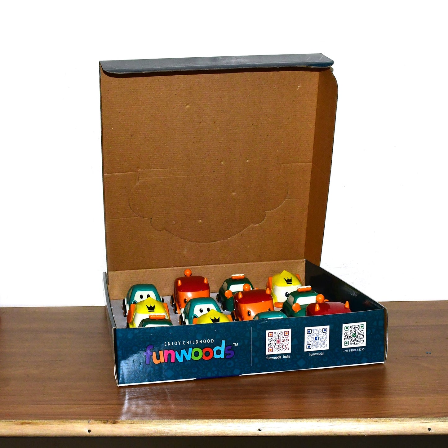 Funwoods Scurry Toy Cars for Kids - 12 Pcs, Colorful, Fun & Interactive Cars