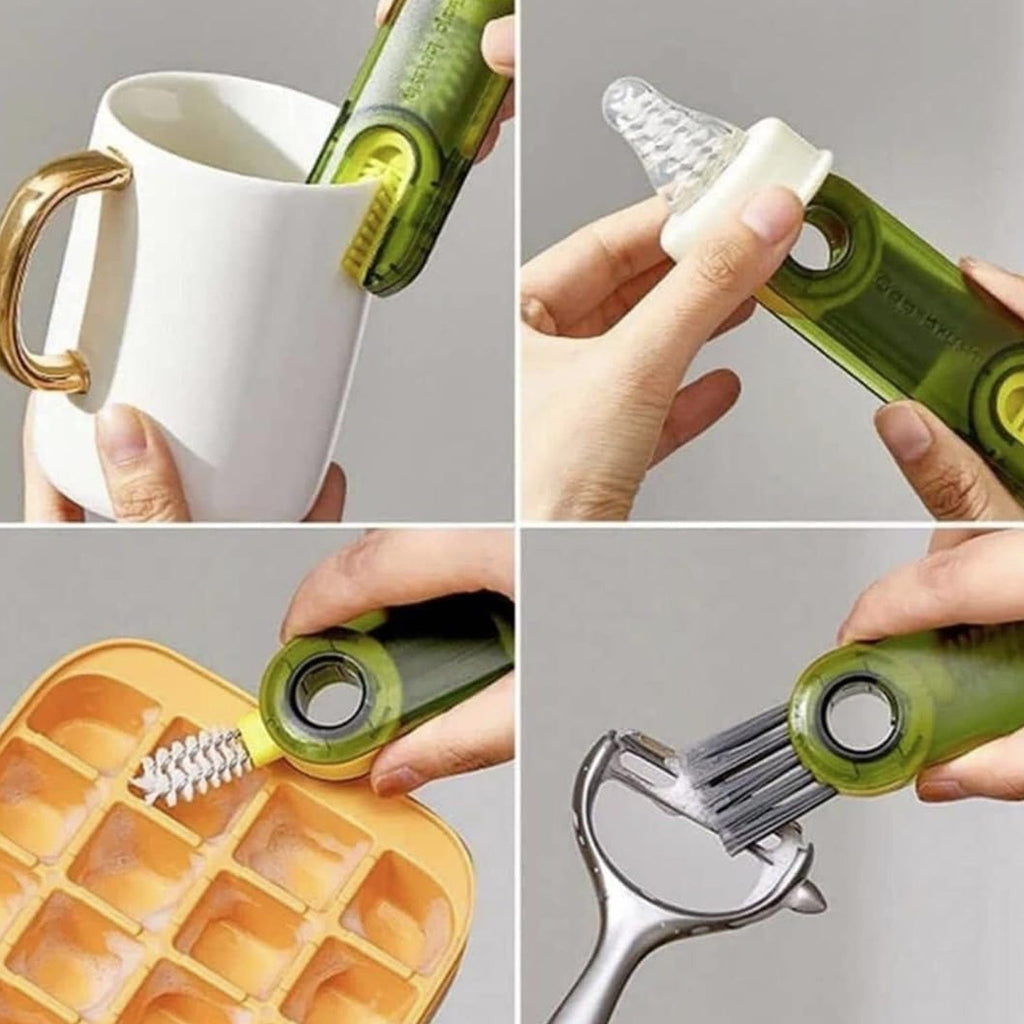 3-in-1 Multifunctional Bottle & Cup Cleaning Brush – Lid & Cover Scrubber (1 Pc)