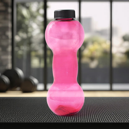 Plastic Dumbbell Shaped Water Bottle 550 ML for Fitness and Daily Hydration