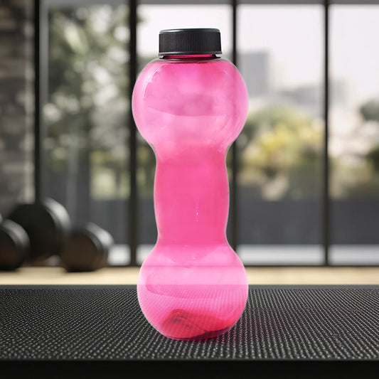 Plastic Dumbbell Shaped Water Bottle 550 ML for Fitness and Daily Hydration