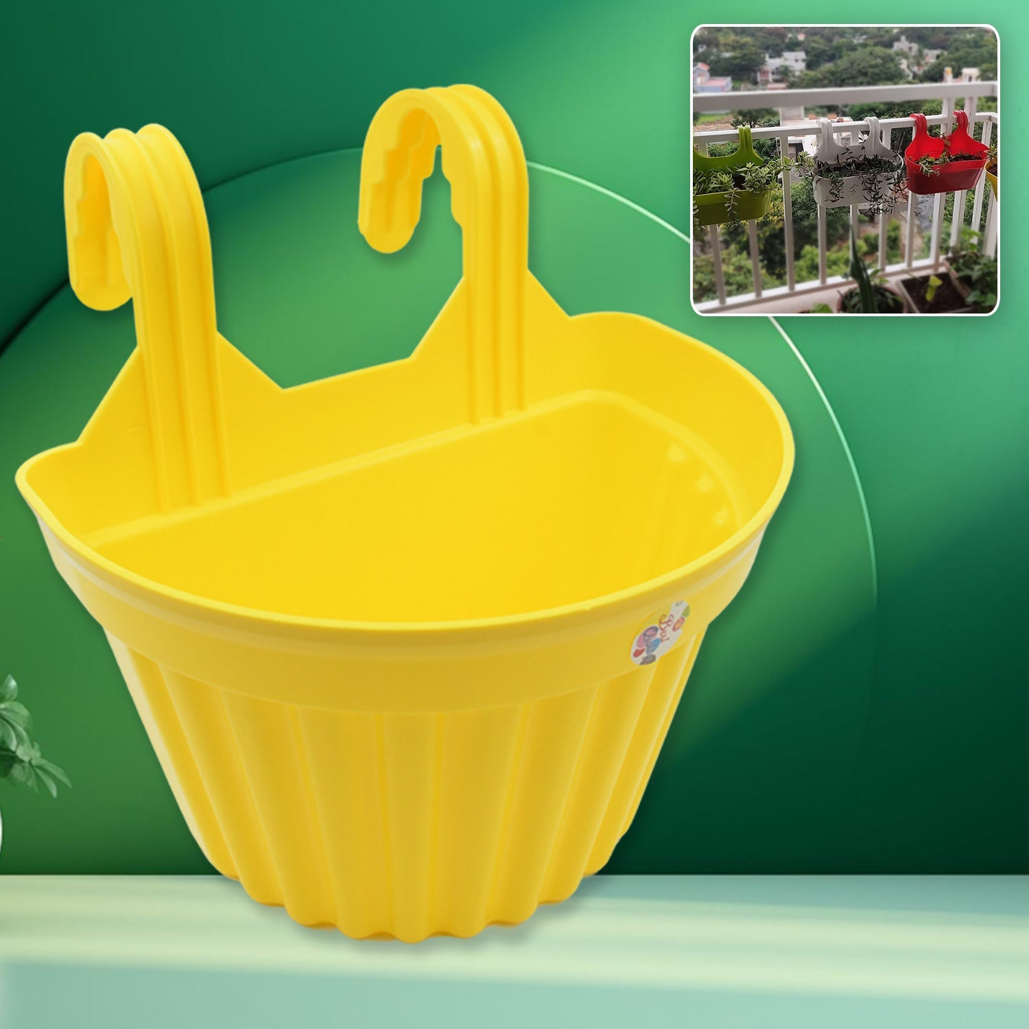 Multicolor Hanging Plastic Planters Orchid Relling , For Plantation,(1pc)