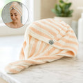 Soft Microfiber Hair Drying Towel Wrap with Cute Teddy Bear Button (1 Pc)