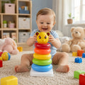 Plastic Baby Kids Teddy Stacking Ring Jumbo Stack Up Educational Toy 1 Set