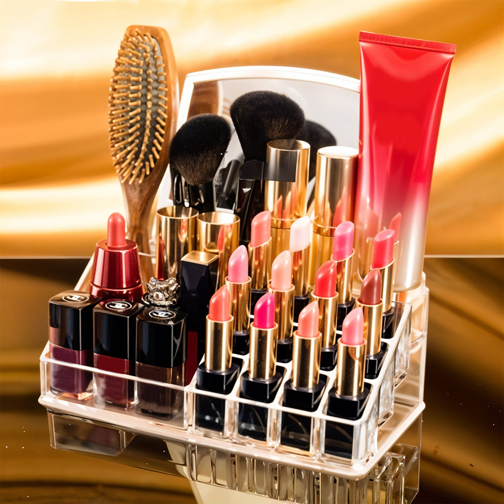 16 Compartment Cosmetic Makeup Jewellery Lipstick Storage Organiser Box