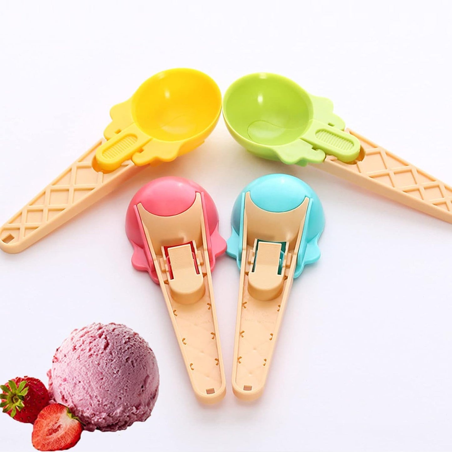 Plastic Premium Ice Cream Scoop Set – 2 Pcs