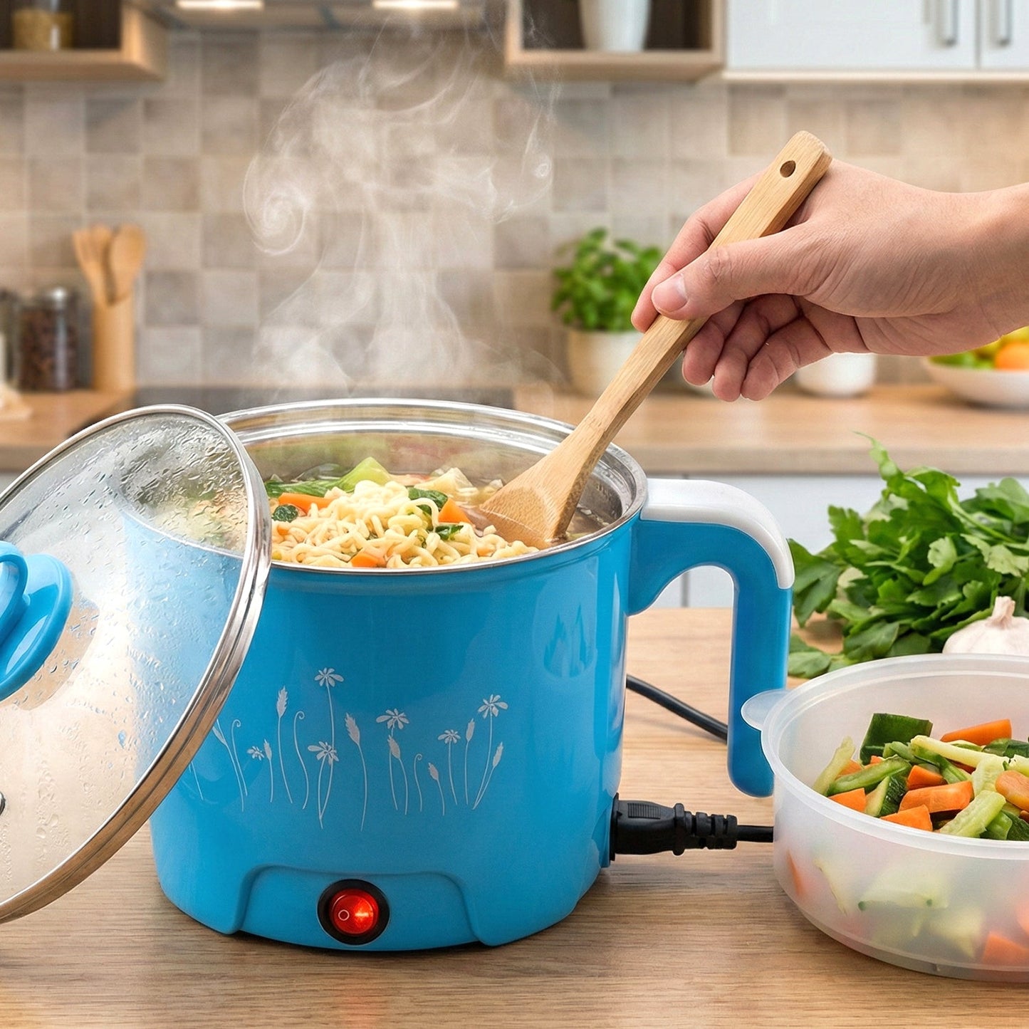 Electric Multifunction Cooking Pot, Kettle (1 Set)