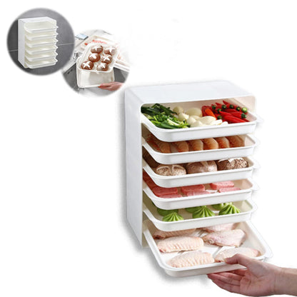 Wall Mount 6-Layer Food Storage Rack – Stackable, Space-Saving Organizer
