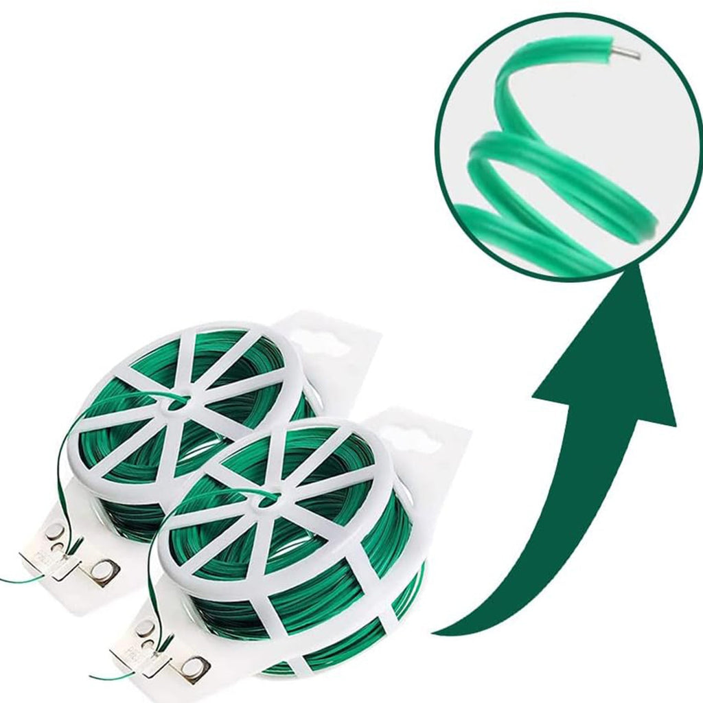 Garden Wire, Sturdy Plant Ties for Support, Garden Ties with Cutter (50 Mtr)