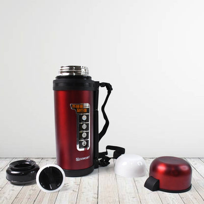 Stainless Steel Water Vacuum Insulated Bottle With Straw (1500ML, Mix Color)