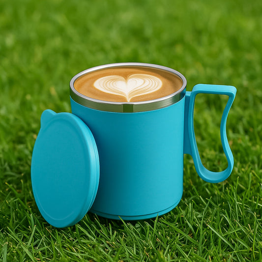 350ml Stainless Steel Mug: Insulated, Leakproof Lid, Hot/Cold Drinks (Mix Color)