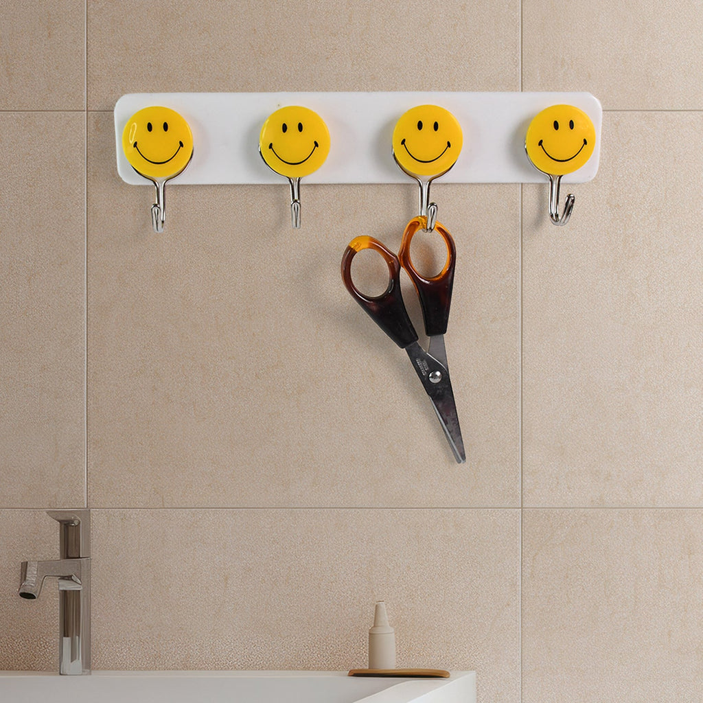 Multipurpose Self-Adhesive 4 hooks for wall Hook (1 Pc)