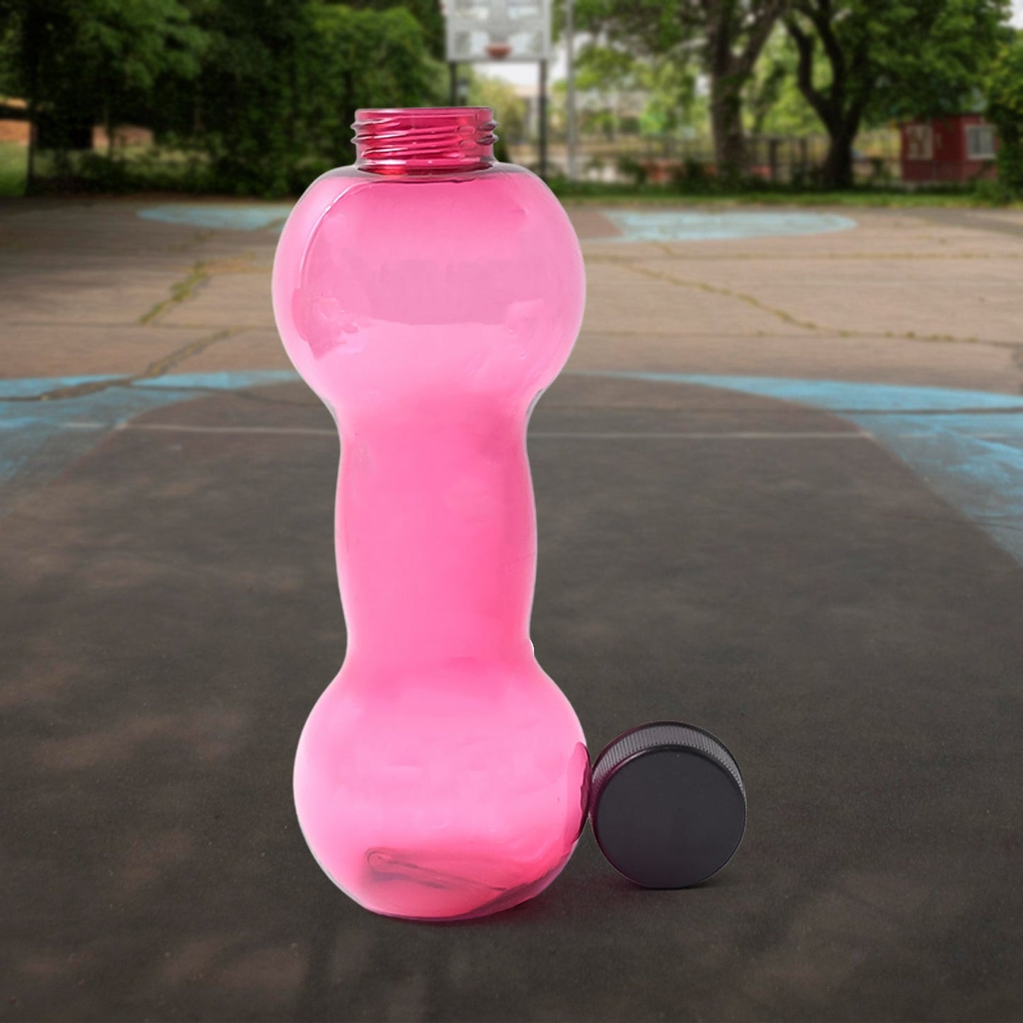 Plastic Dumbbell Shaped Water Bottle 550 ML for Fitness and Daily Hydration
