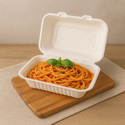 Vegnar 5 Compartment Compostable Bagasse Meal Tray 10 Pcs Set