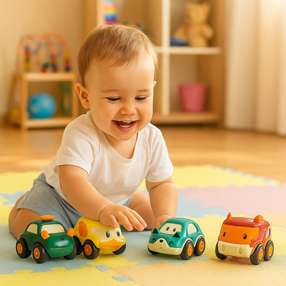 Funwoods Scurry Toy Cars for Kids - 12 Pcs, Colorful, Fun & Interactive Cars