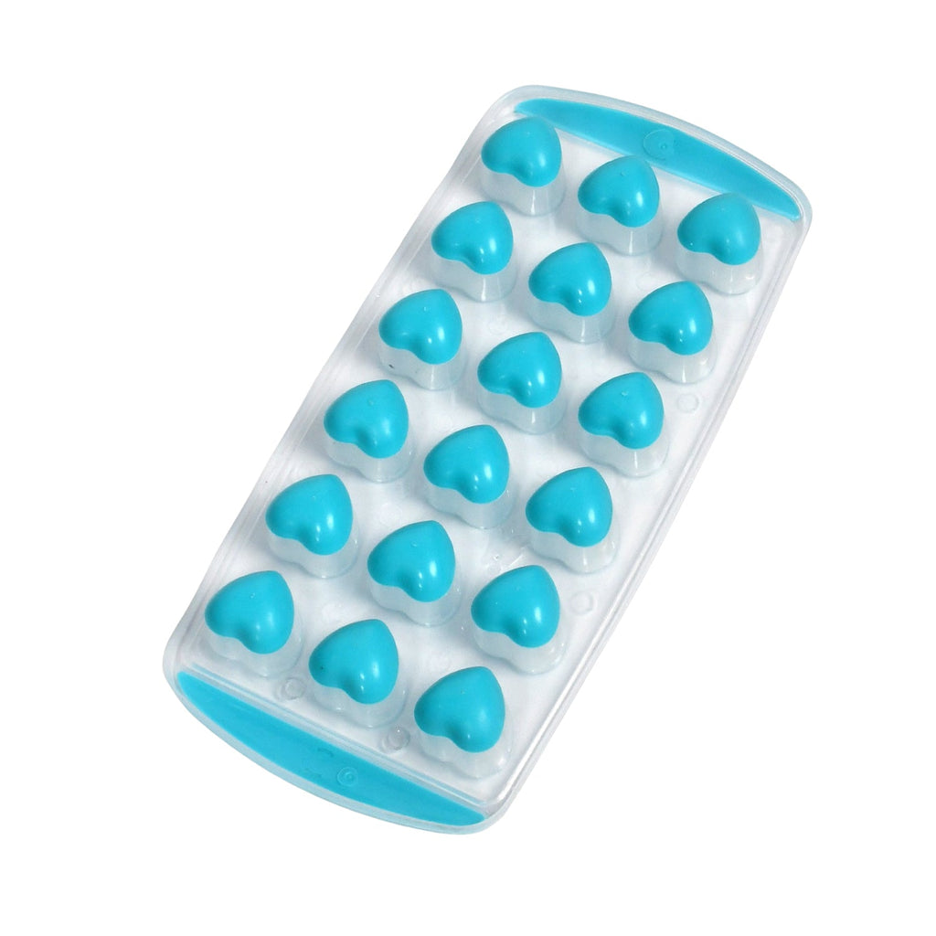 Easy Push -UP ice Tray, With Flexible Silicon Bottom, Heart Shape 18 Cube Trays