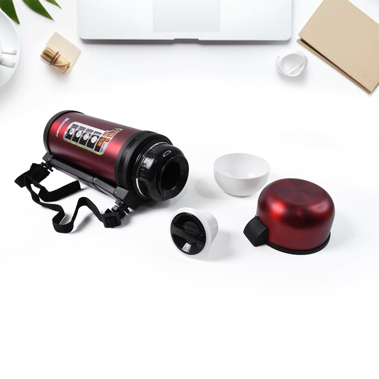Stainless Steel Water Vacuum Insulated Bottle With Straw (1500ML, Mix Color)
