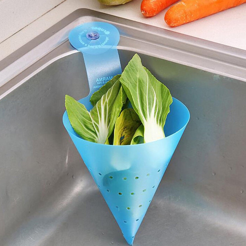 Multipurpose Hanging Sink Corner Strainer with Suction Cup (1 Pc)