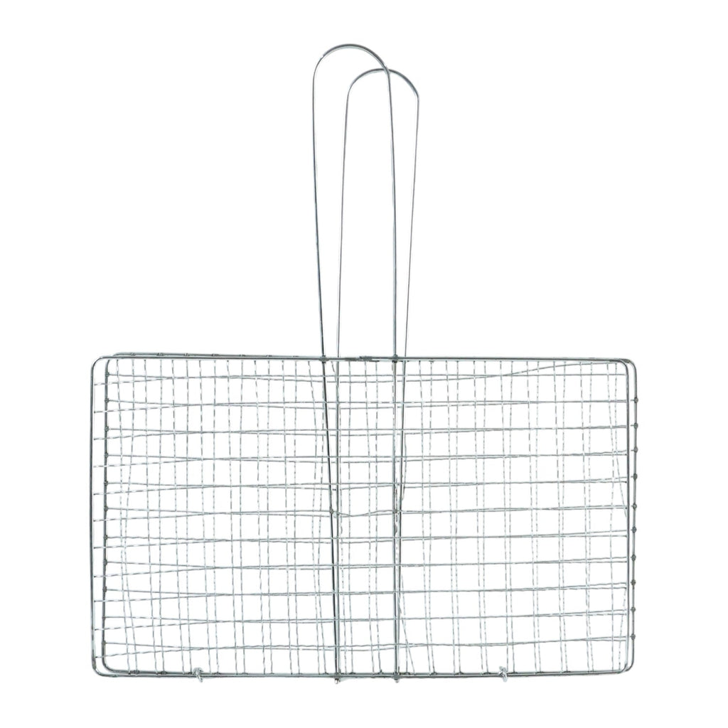 Heavy-Duty Stainless-Steel Barbecue Grill Basket (1 Pc)