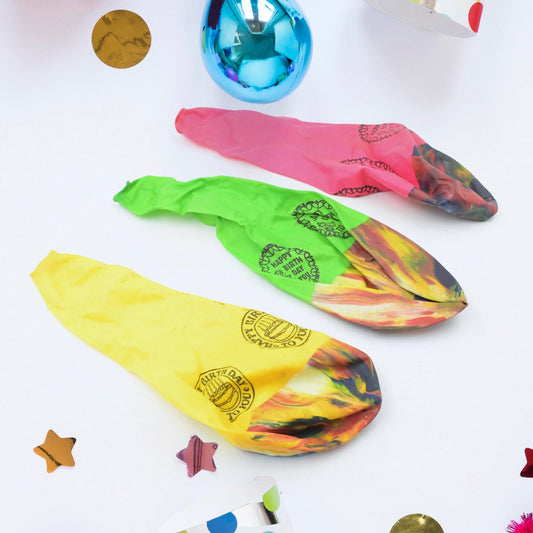 Big Size Balloons Kinds of Rainbow Party Latex Balloons (3 Pcs Set