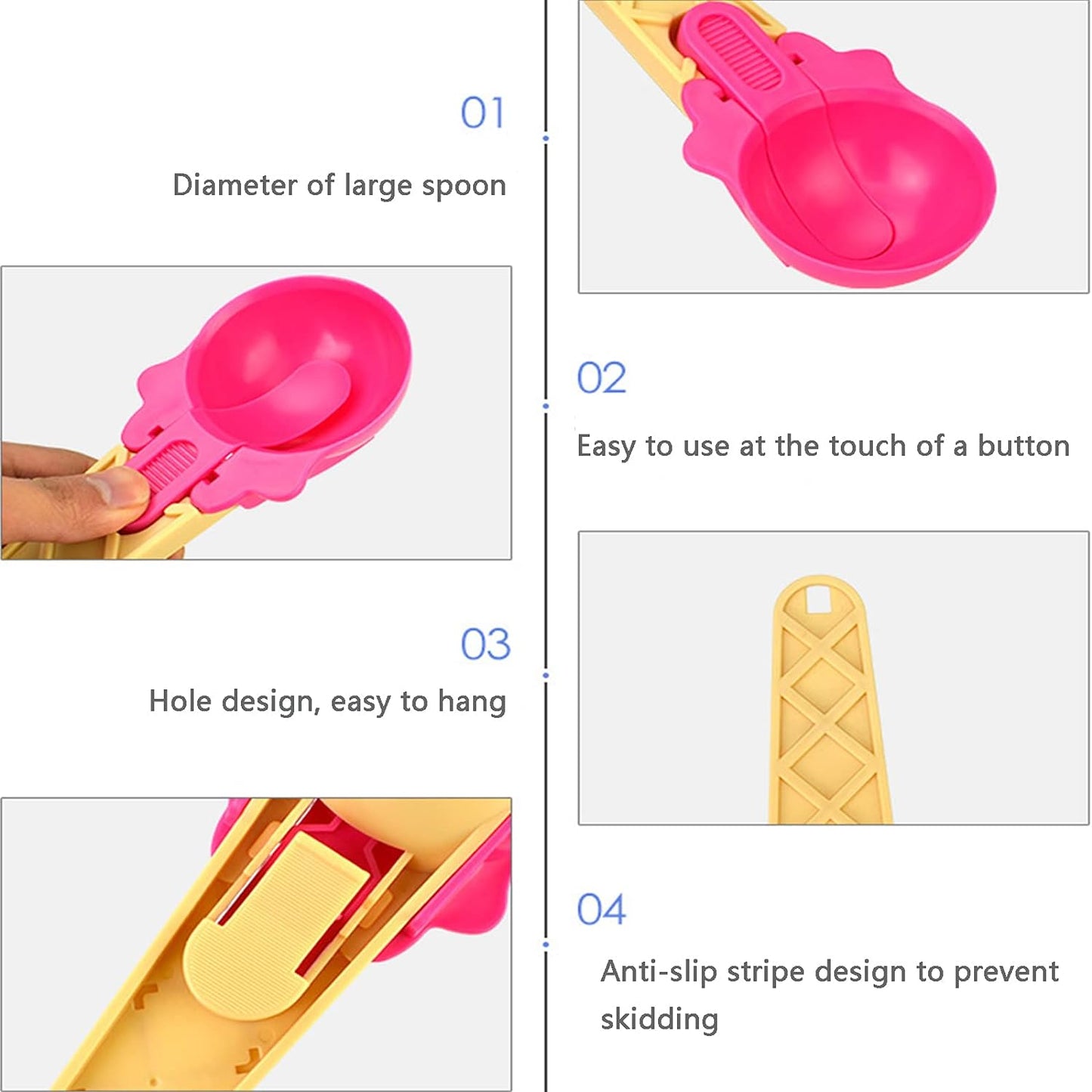 Plastic Premium Ice Cream Scoop Set – 2 Pcs