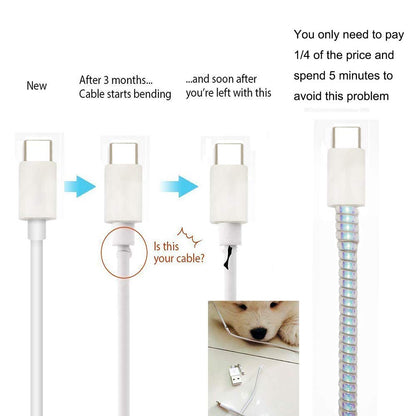 Metallic Cable Protector for Cords & Headphones (Spiral Wrap)