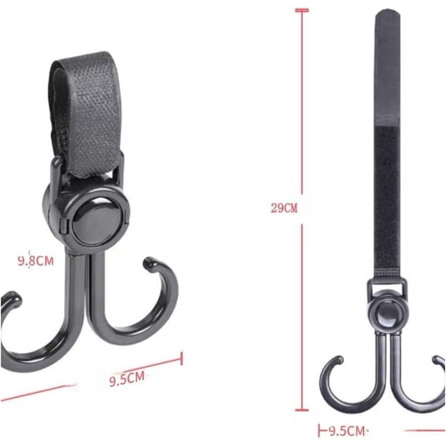 360° Rotating Multi-Purpose Baby Carriage Hook – For Strollers, Cars & More (1 Pc)