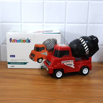 Kids Power Cement Mixer Toy Truck Friction Powered Toy 1 Pc