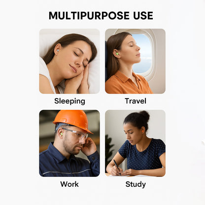 Soft Foam Earplugs 4 Pair for Noise Reduction, Comfortable Fit for Sleeping
