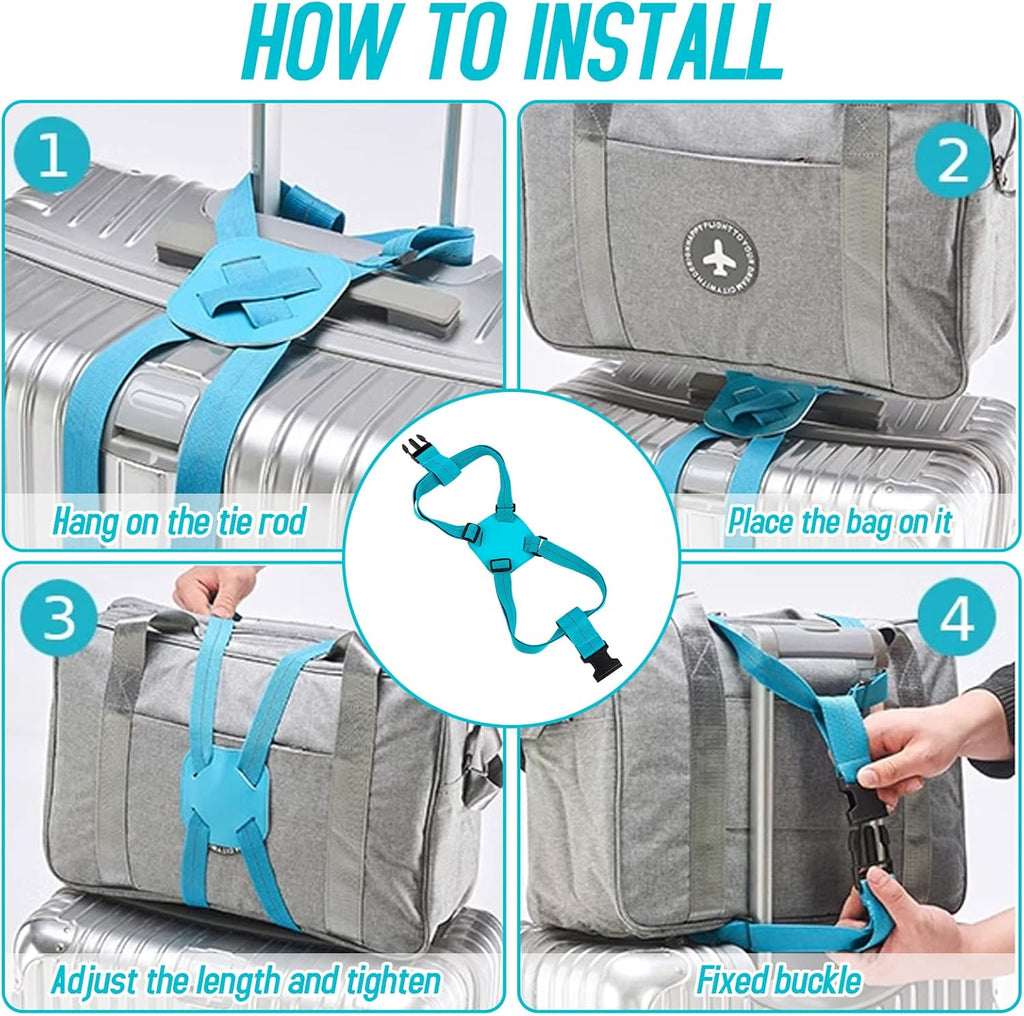 Adjustable Luggage Travel Bag Strap Belt - (1 Pc)