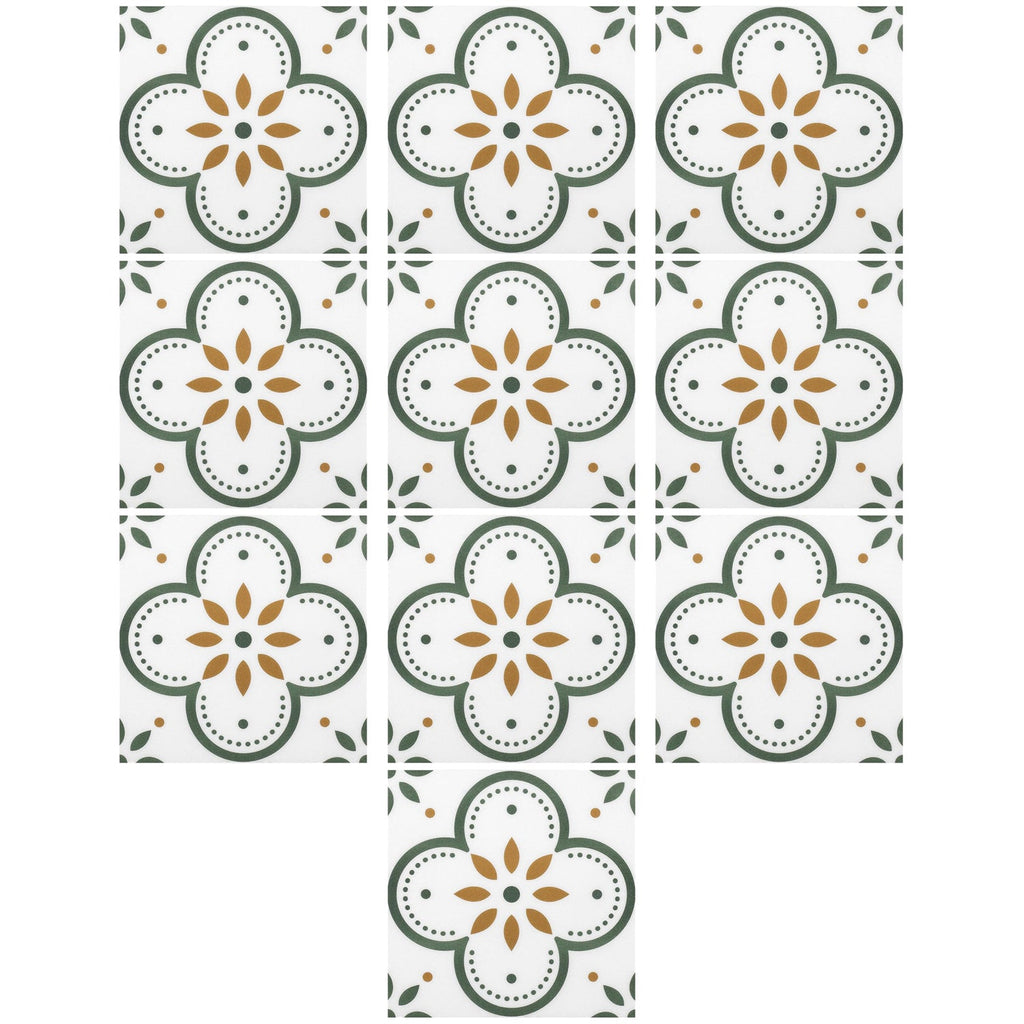 Peel & Stick 8×8 Inch Floor Tiles for Kitchen & Bathroom (10 Pc Set)