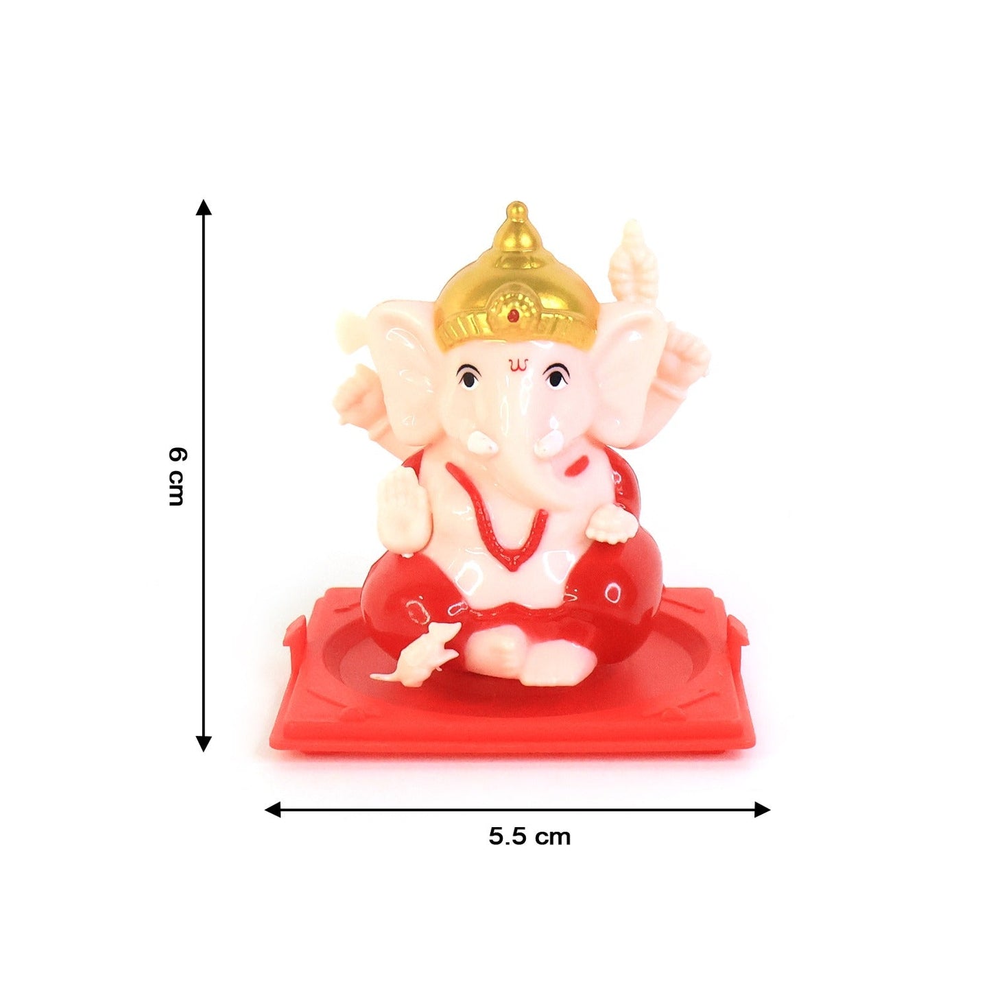 Small Hand-Moving Ganesha Idol with Rotating Hands (1 Pc)