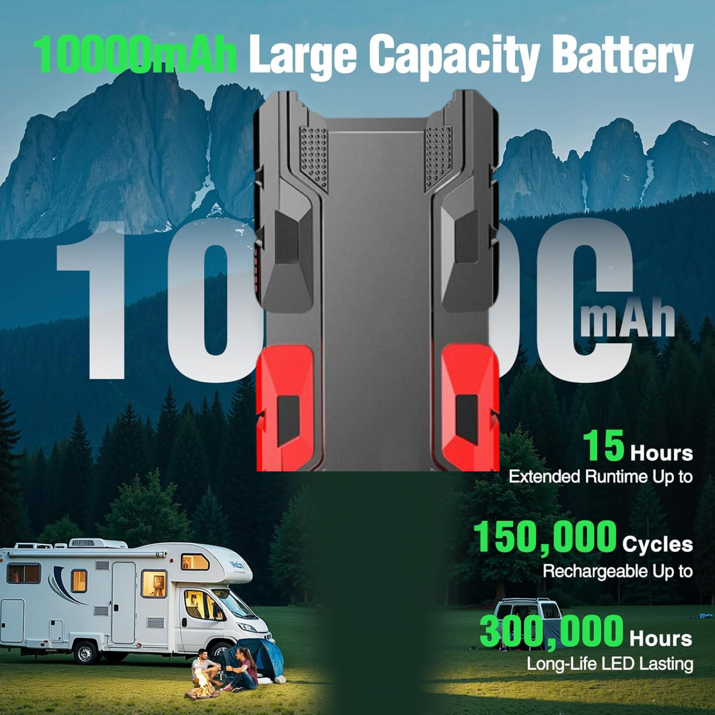 Rechargeable Mini LED Flashlight with Power Bank, 3 Modes (1 Pc, 800mAh)