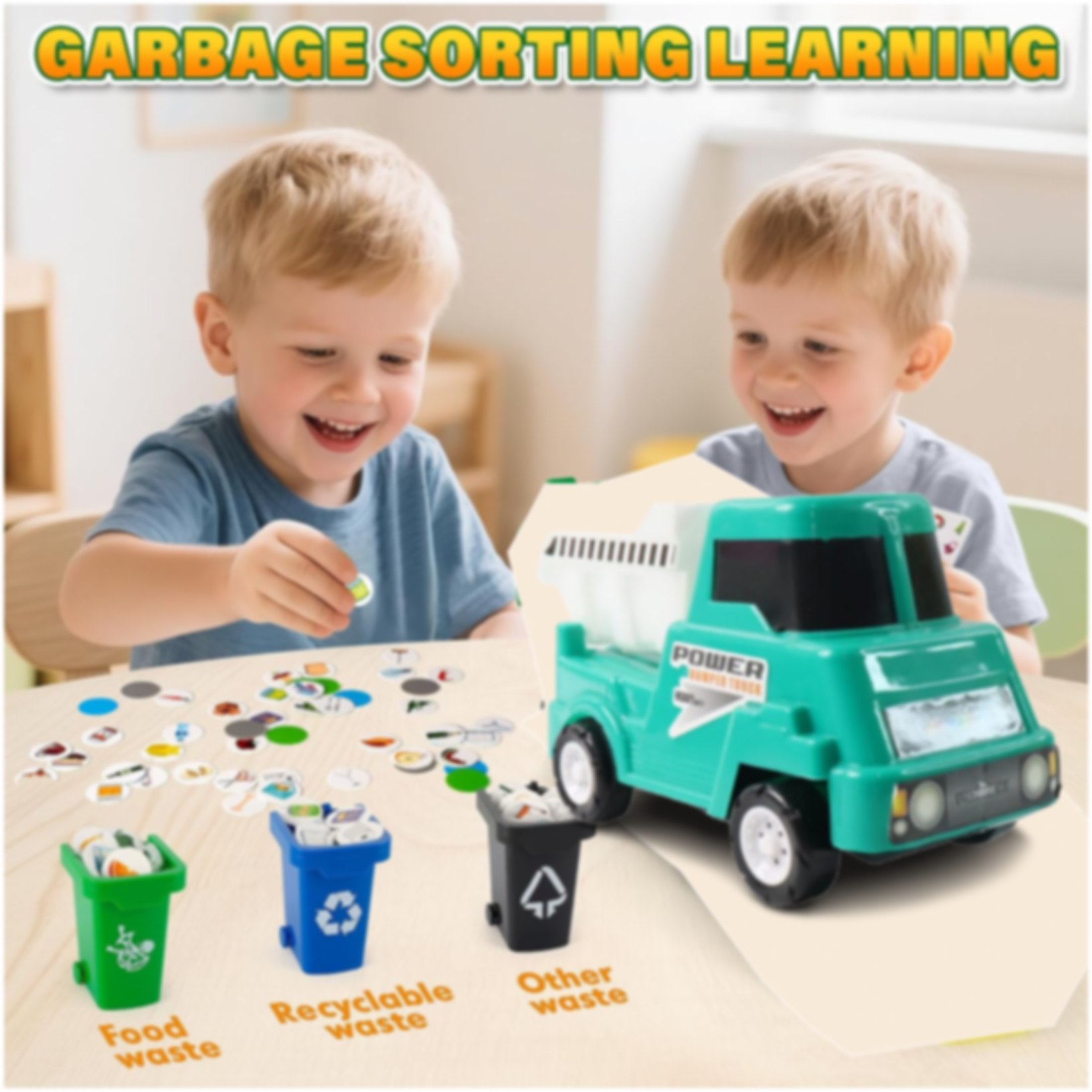 Funwoods Kids Power Dumper Truck Toy Friction Powered Construction Dump Truck Toy 1 Pc