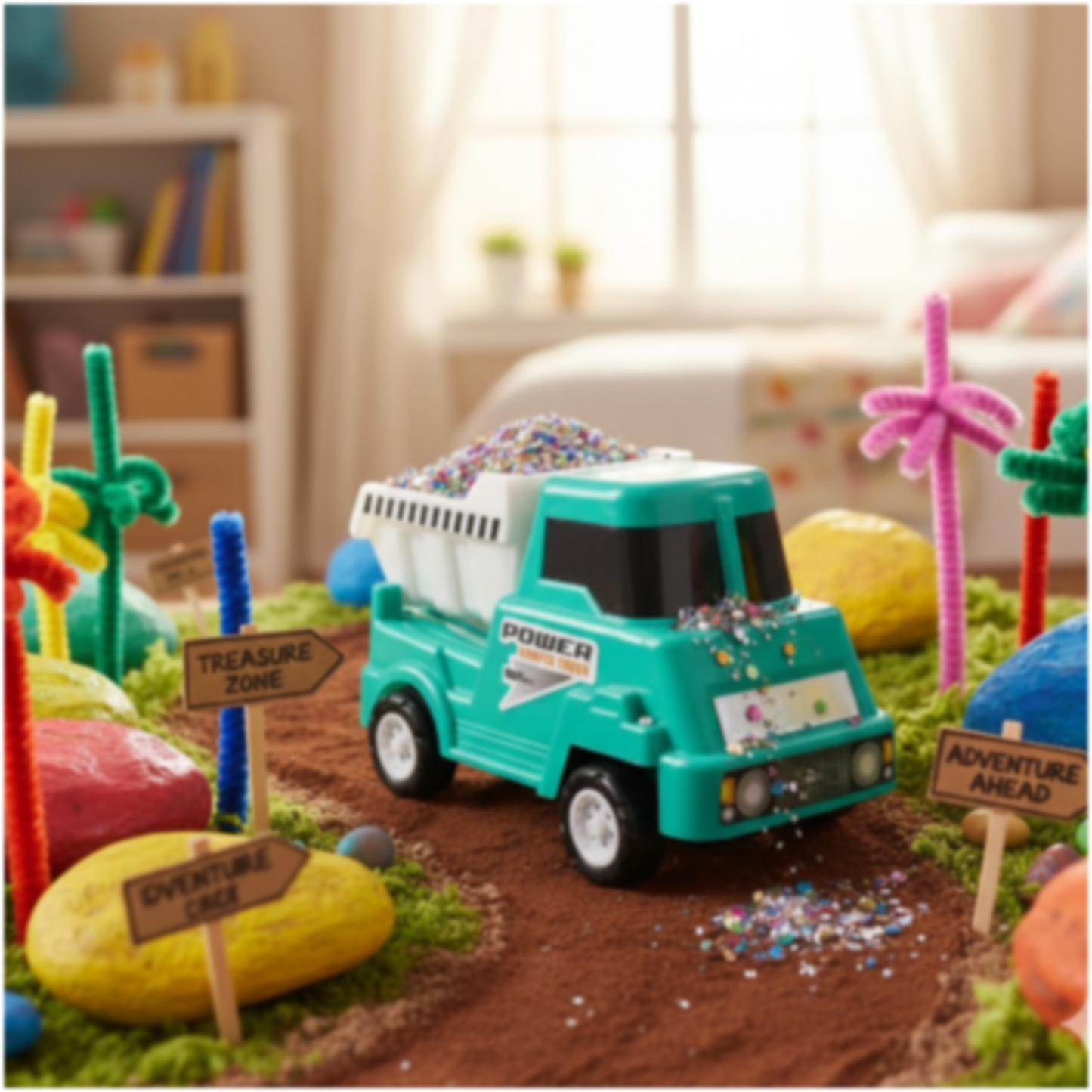 Funwoods Kids Power Dumper Truck Toy Friction Powered Construction Dump Truck Toy 1 Pc