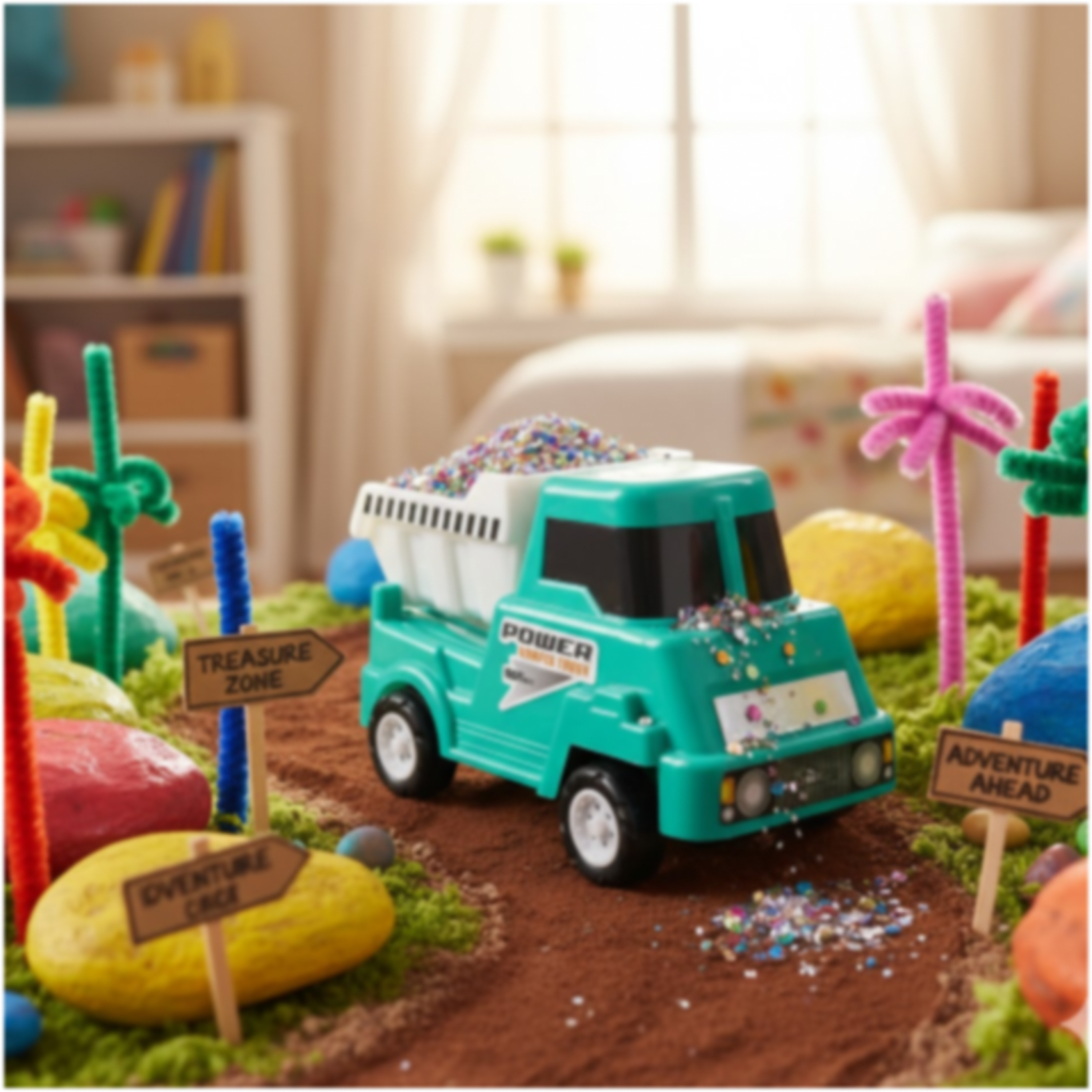Funwoods Kids Power Dumper Truck Toy Friction Powered Construction Dump Truck Toy 1 Pc