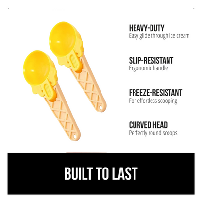 Plastic Premium Ice Cream Scoop Set – 2 Pcs