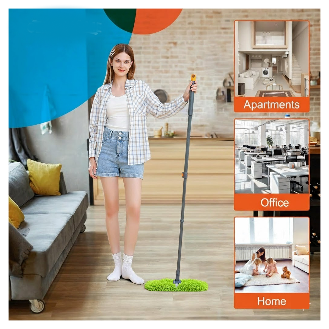 Microfiber Mop with Extendable Handle for Home & Office Cleaning  (Pipe Not Inluded)