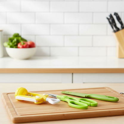 3 Pc Set Kitchen Tool Kit – Wine Bottle Opener, Knife, and Scissors Set