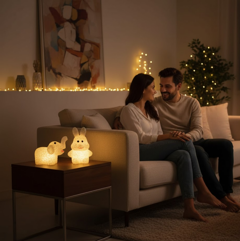 Decorative Multi Shape LED Night Lamp Set Cute Animal Design (6 Pc)