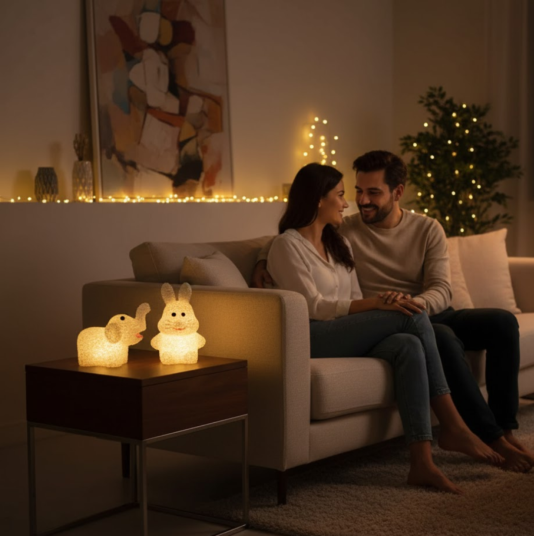 Decorative Multi Shape LED Night Lamp Set Cute Animal Design (6 Pc)