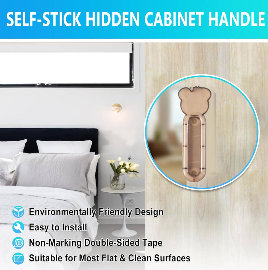 Self Stick Push Pull Helper Door Handle Adhesive Grip Handle (2 Pc)