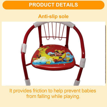 Multicolor Cartoon Design Baby Chair with Metal Kids Chair with Foam Arm Support for Kids 4 Pcs