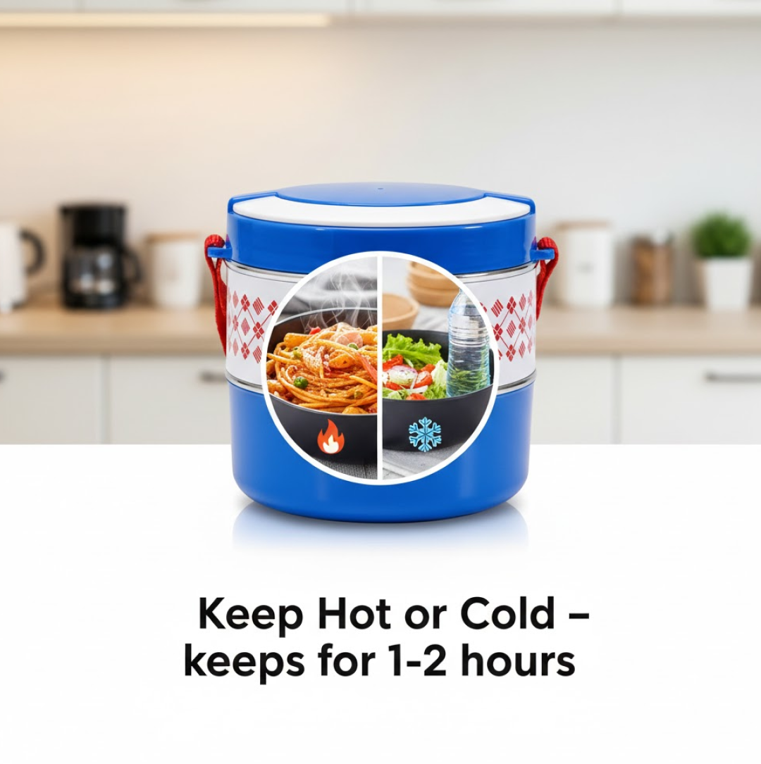 2 Layer Insulated Lunch Box Tiffin