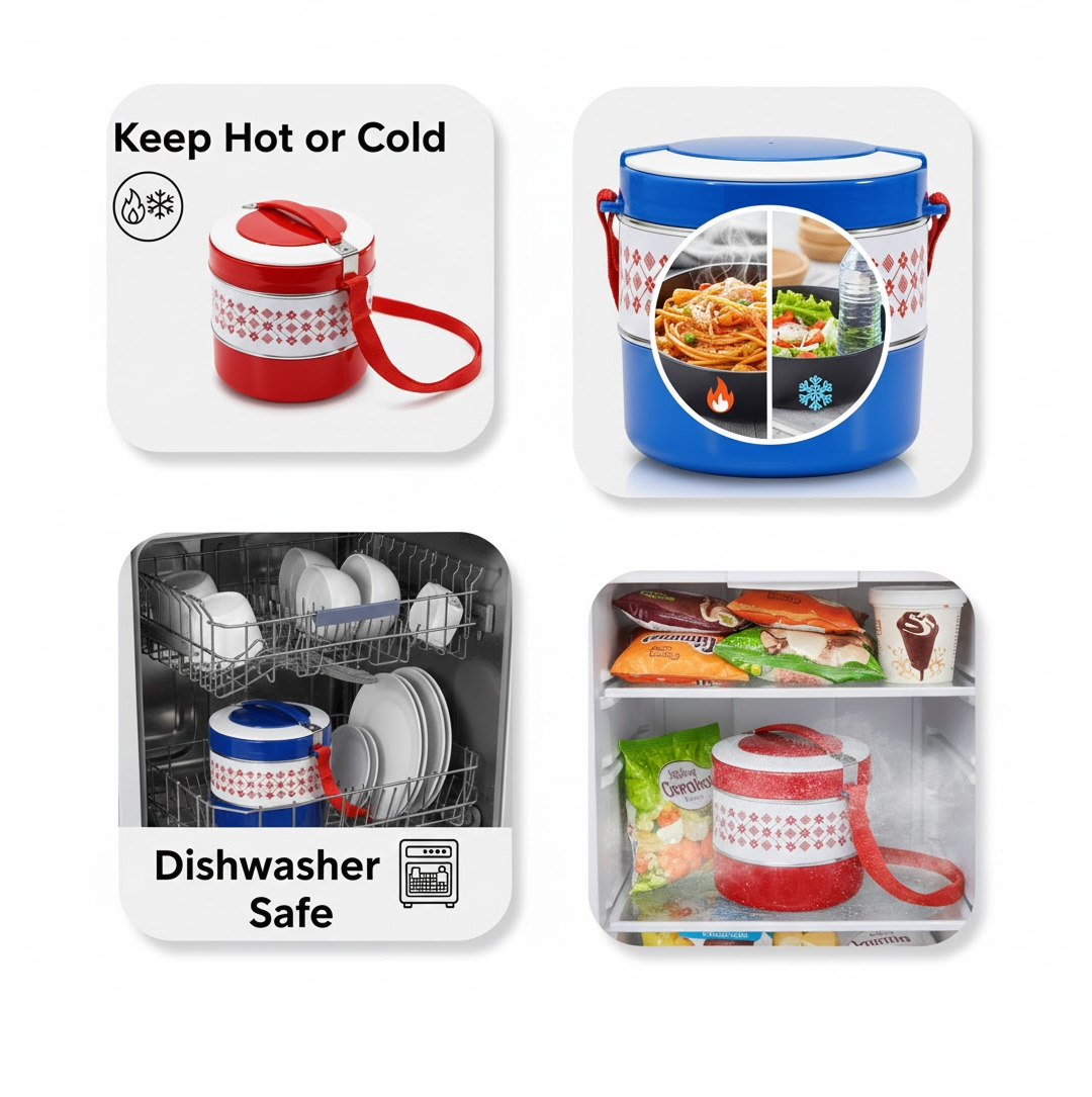 2 Layer Insulated Lunch Box Tiffin