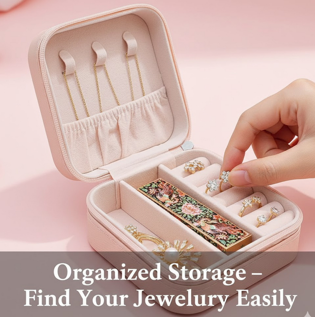Mini PU Leather jewellery Box for Travel & Storage (1 Pc)