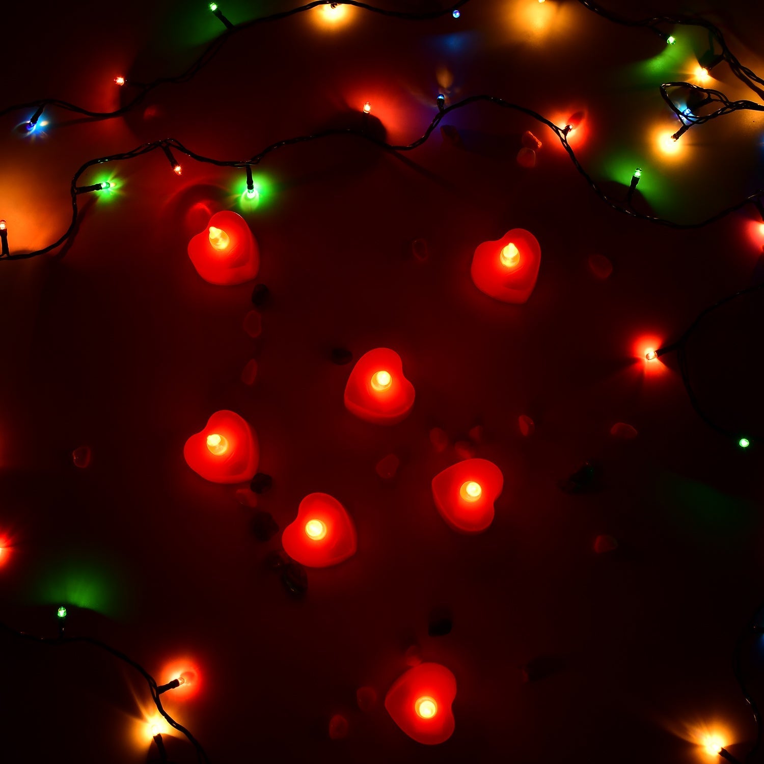 LED Heart Tea Light Candles