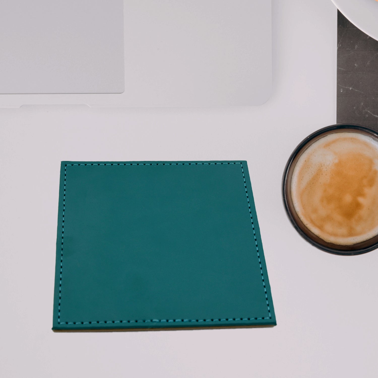 Premium Square Leather Coaster Heat Resistant Table Mat for Cups (1 Pc)