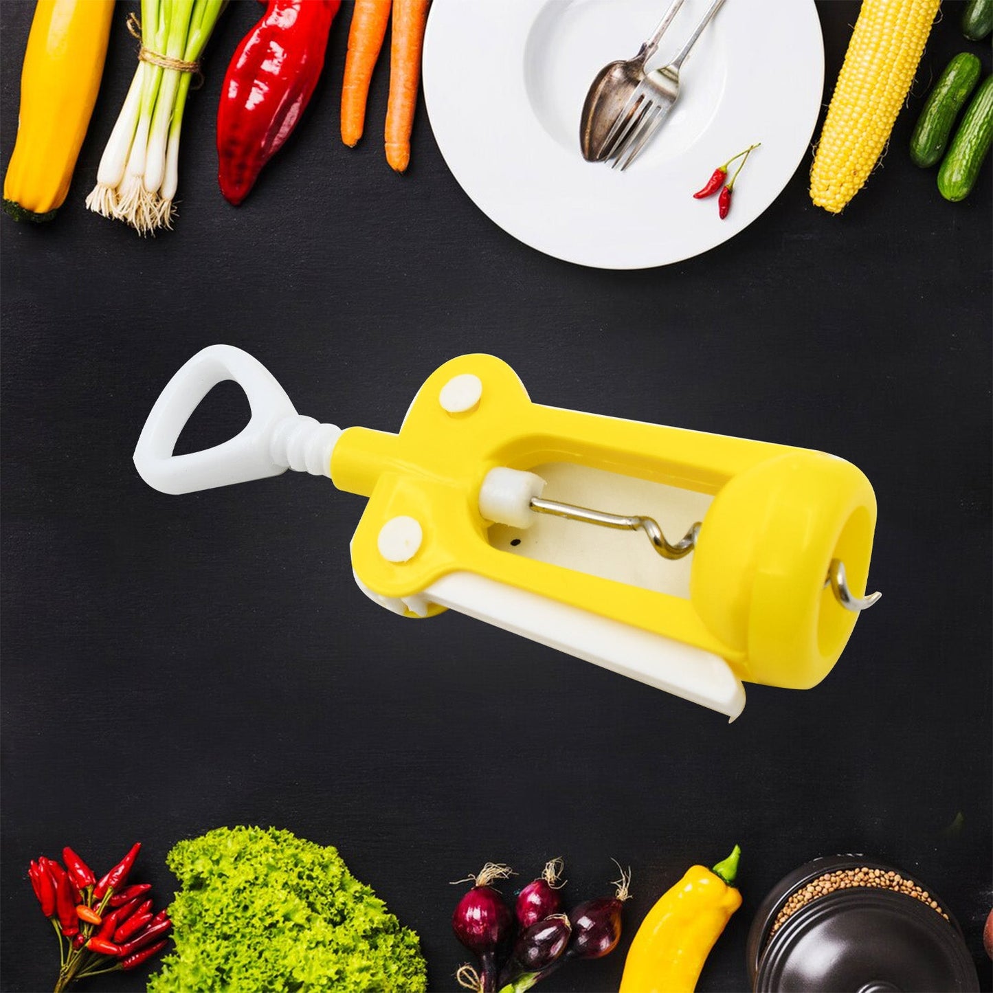 3 Pc Set Kitchen Tool Kit – Wine Bottle Opener, Knife, and Scissors Set