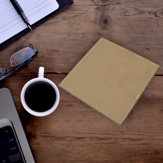 Premium Square Leather Coaster Heat Resistant Table Mat for Cups (1 Pc)